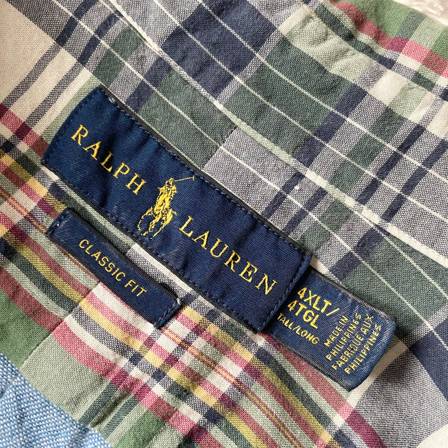 ラルフローレン 美品 現行 ダブルフェイス チェックシャツ 4XLT 緑