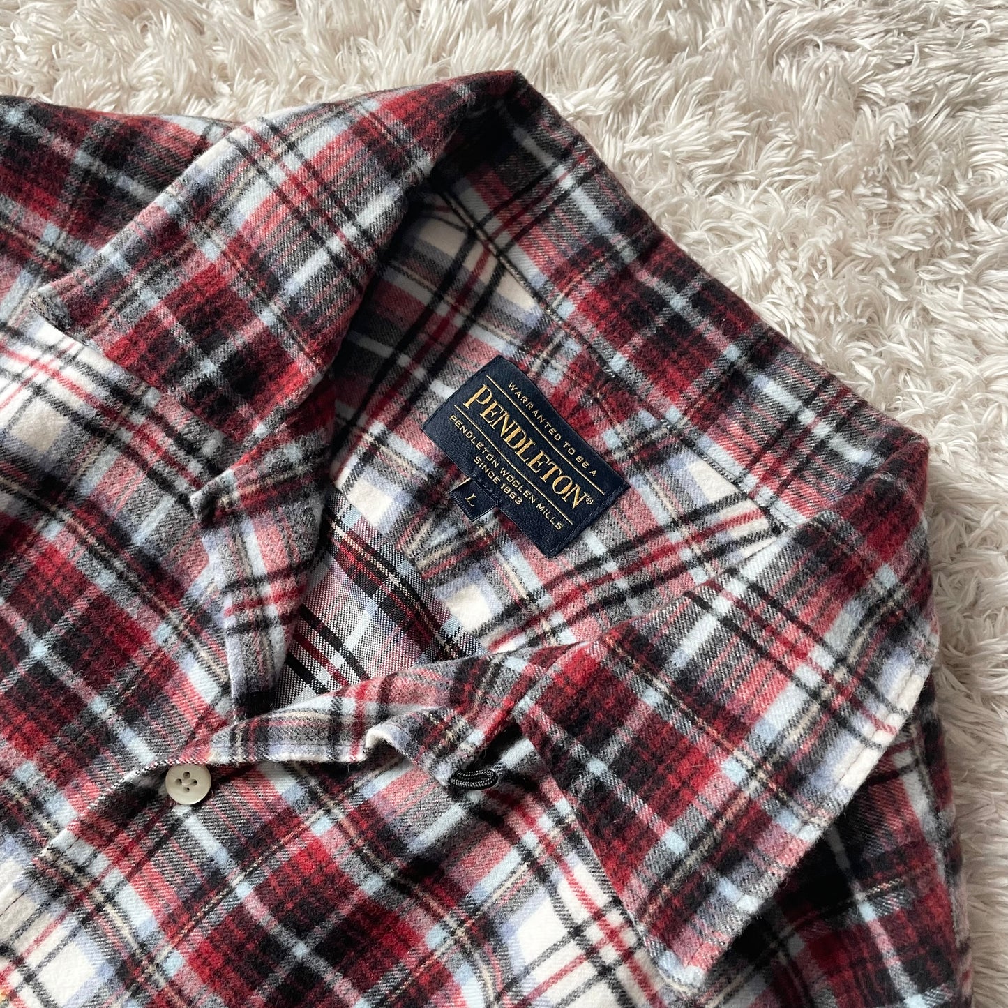 ペンドルトン 美品 PENDLETON オープンカラー ネルシャツ L