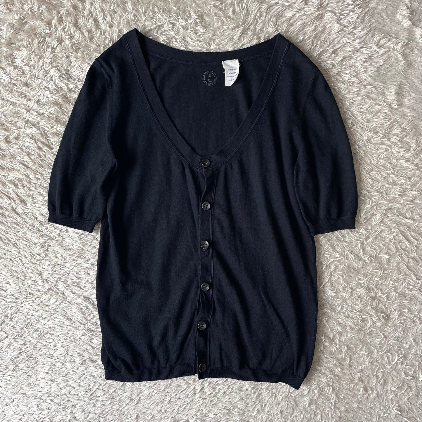 45rpm& 美品 00s コットンニットカーディガン 2 濃紺