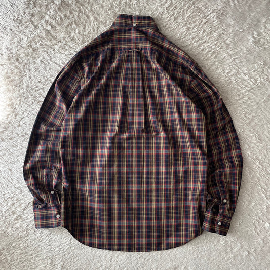 GITMAN BROS 美品 BD L/S shirt 15 1/2 茶チェック