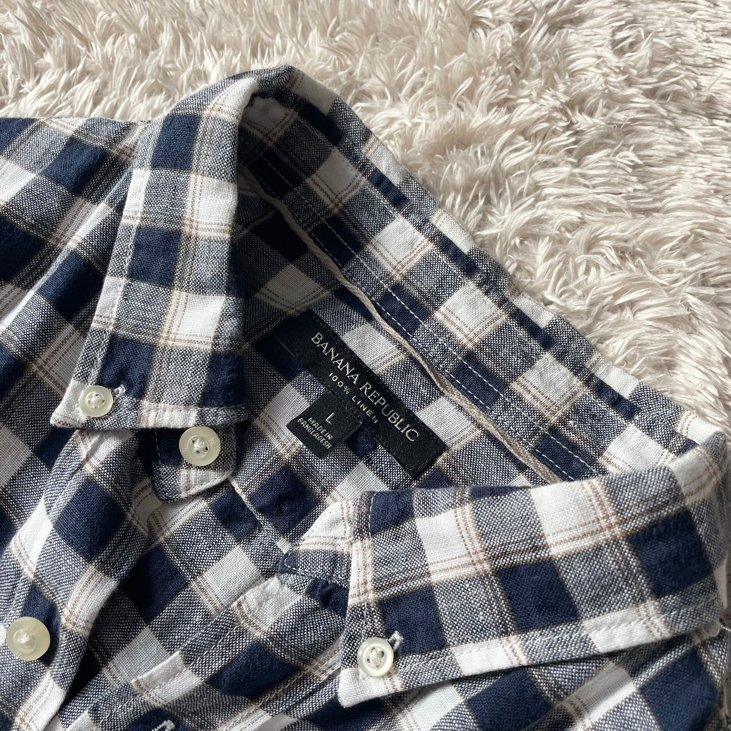 バナナリパブリック 美品 BANANA REPUBLIC リネンシャツ L
