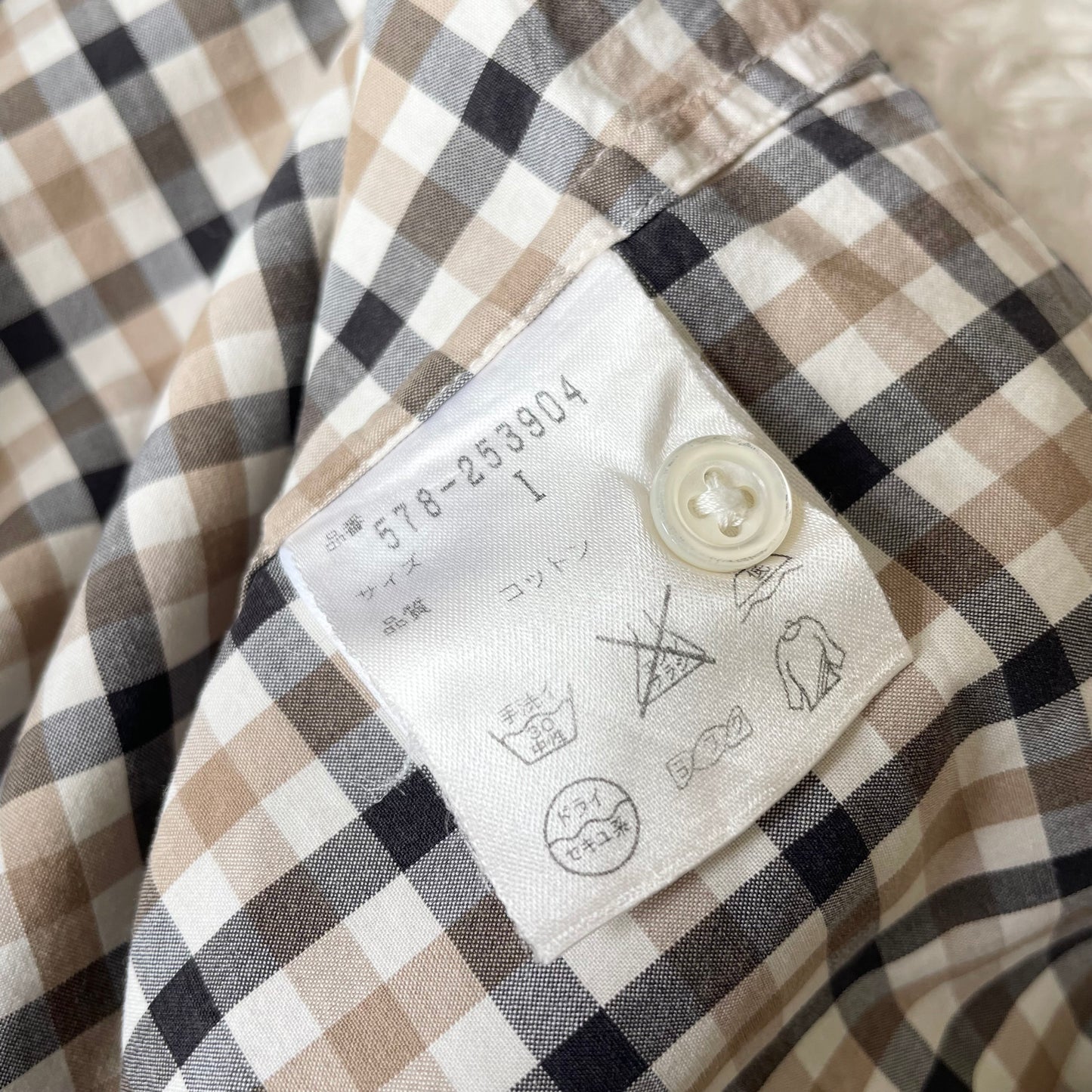 マーガレットハウエル 美品 チェックシャツ 1 ブラウン系