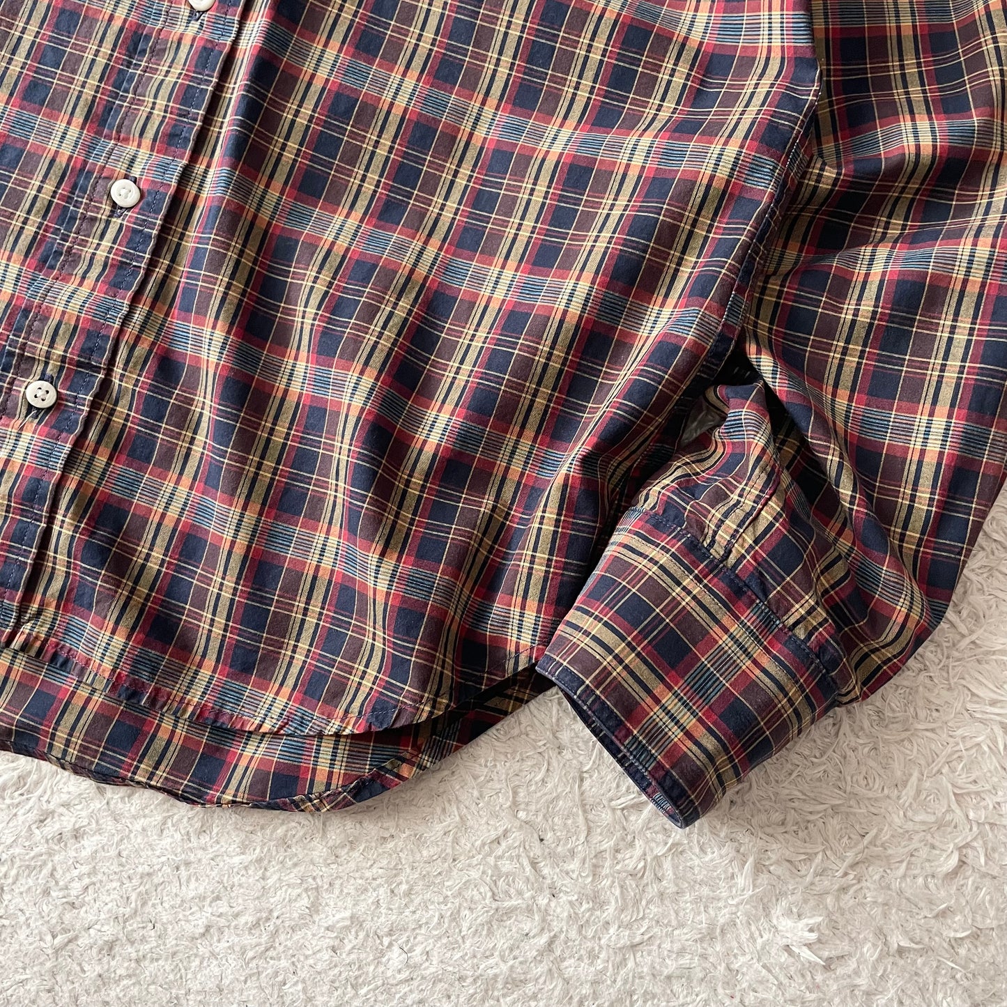 GITMAN BROS 美品 BD L/S shirt 15 1/2 茶チェック