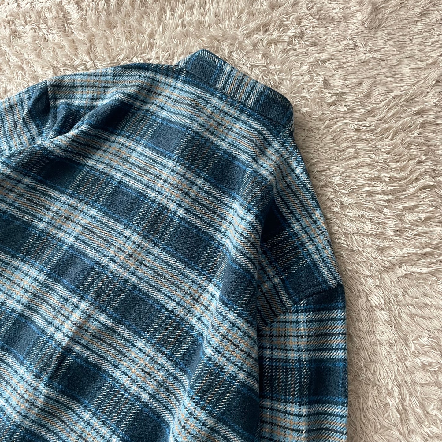 パパス 美品 PAPAS ネルシャツ L 青チェック