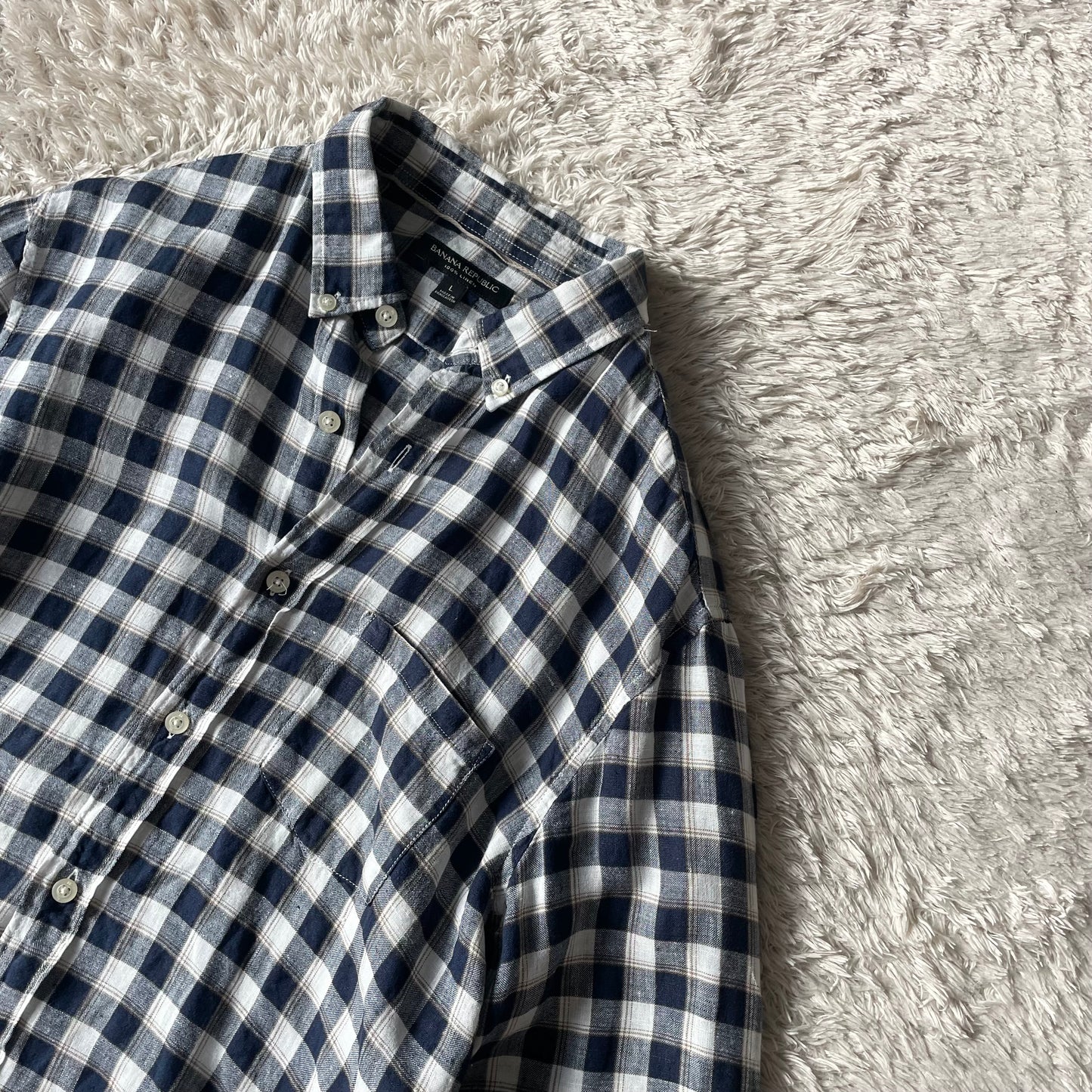 バナナリパブリック 美品 BANANA REPUBLIC リネンシャツ L