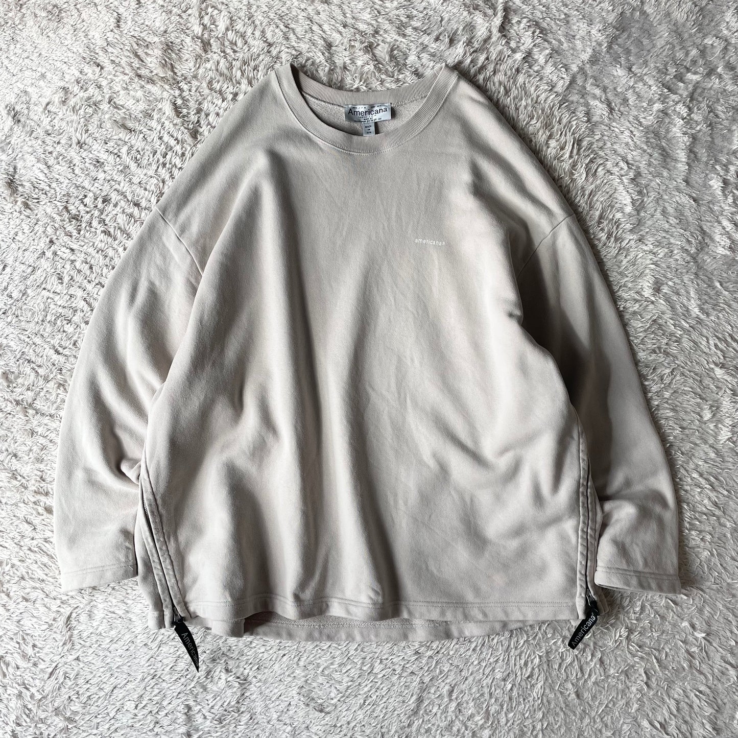 アメリカーナ 美品 sidezip sweat F beige