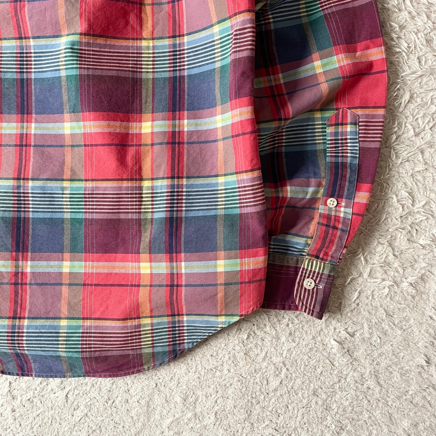 ラルフローレン BD L/S check shirt XS 赤青