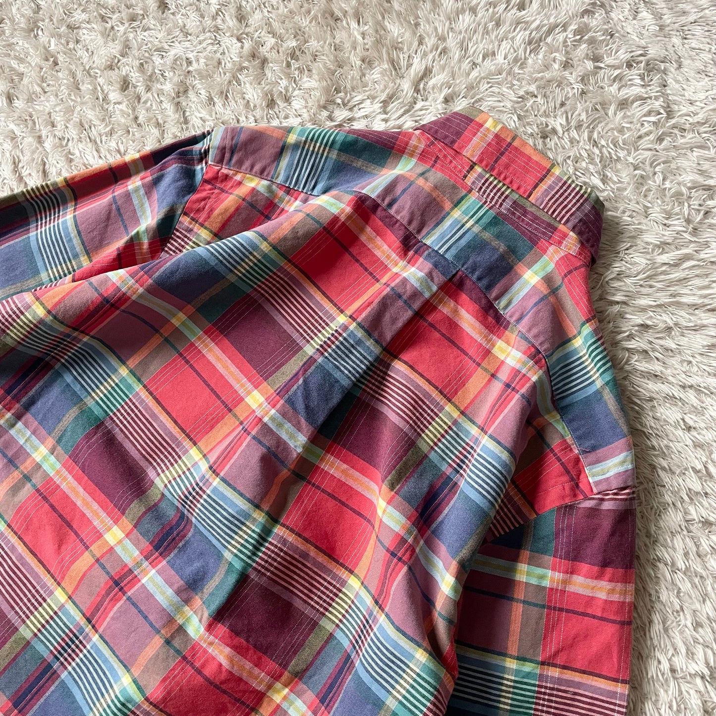 ラルフローレン BD L/S check shirt XS 赤青