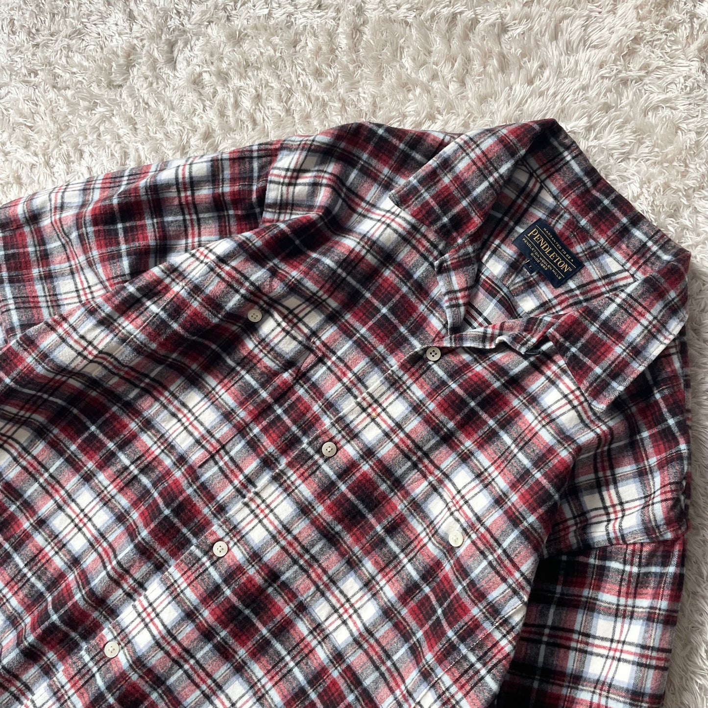 ペンドルトン 美品 PENDLETON オープンカラー ネルシャツ L