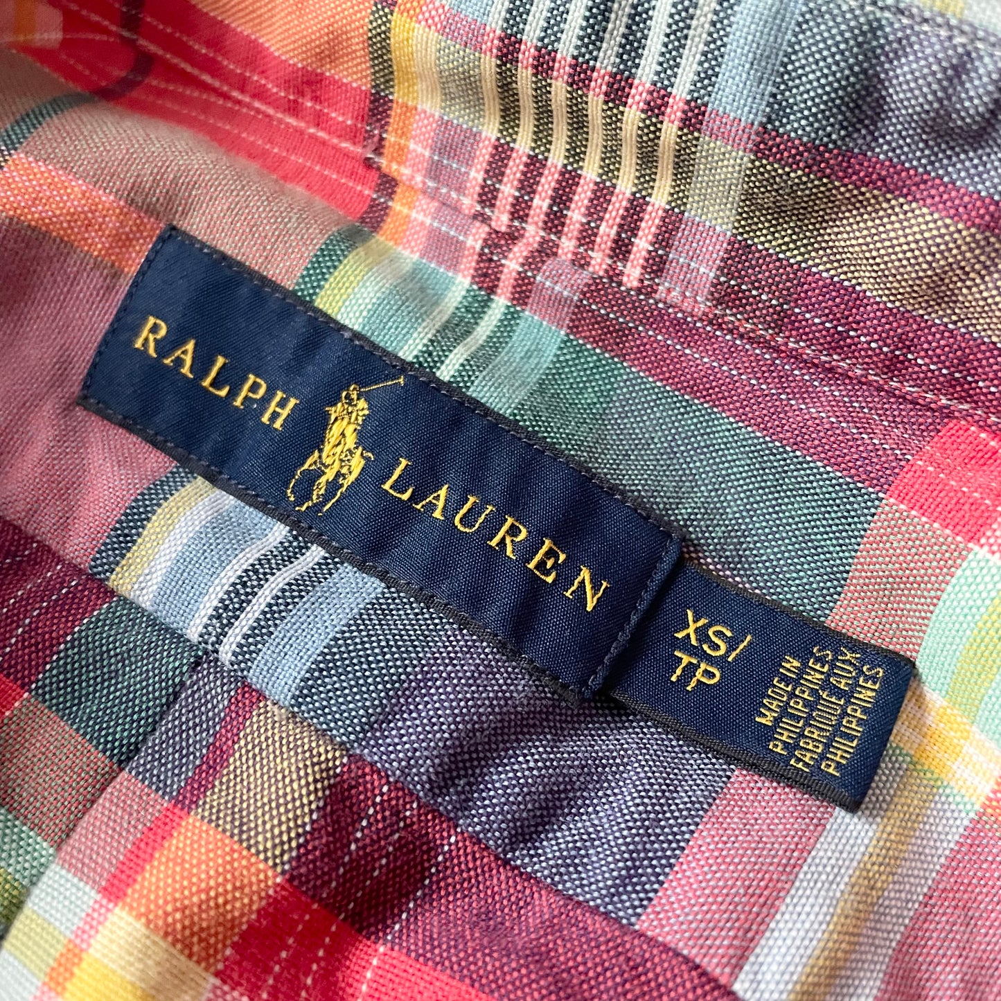 ラルフローレン BD L/S check shirt XS 赤青