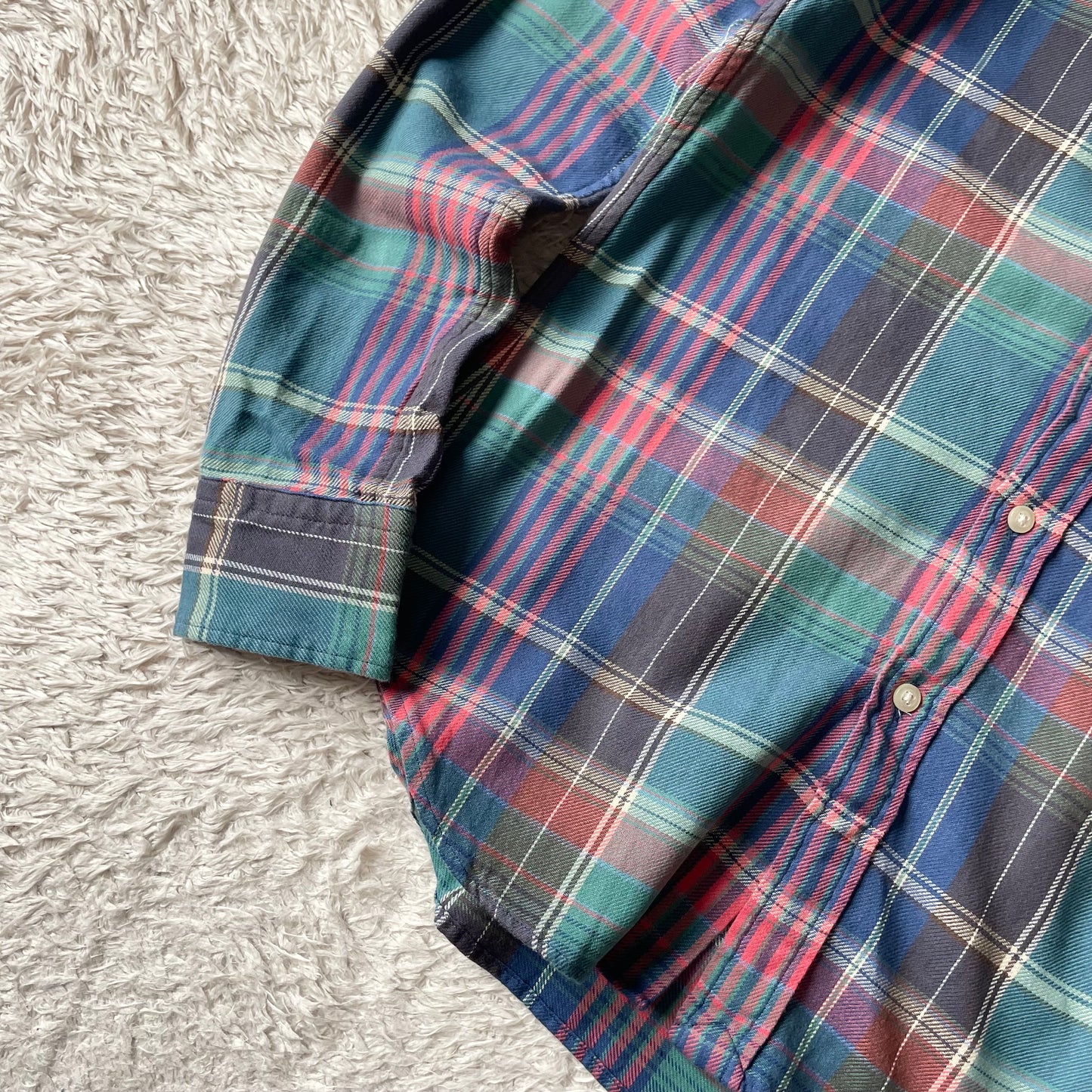 ラルフローレン 美品 現行 BD L/S check shirt XS 青緑