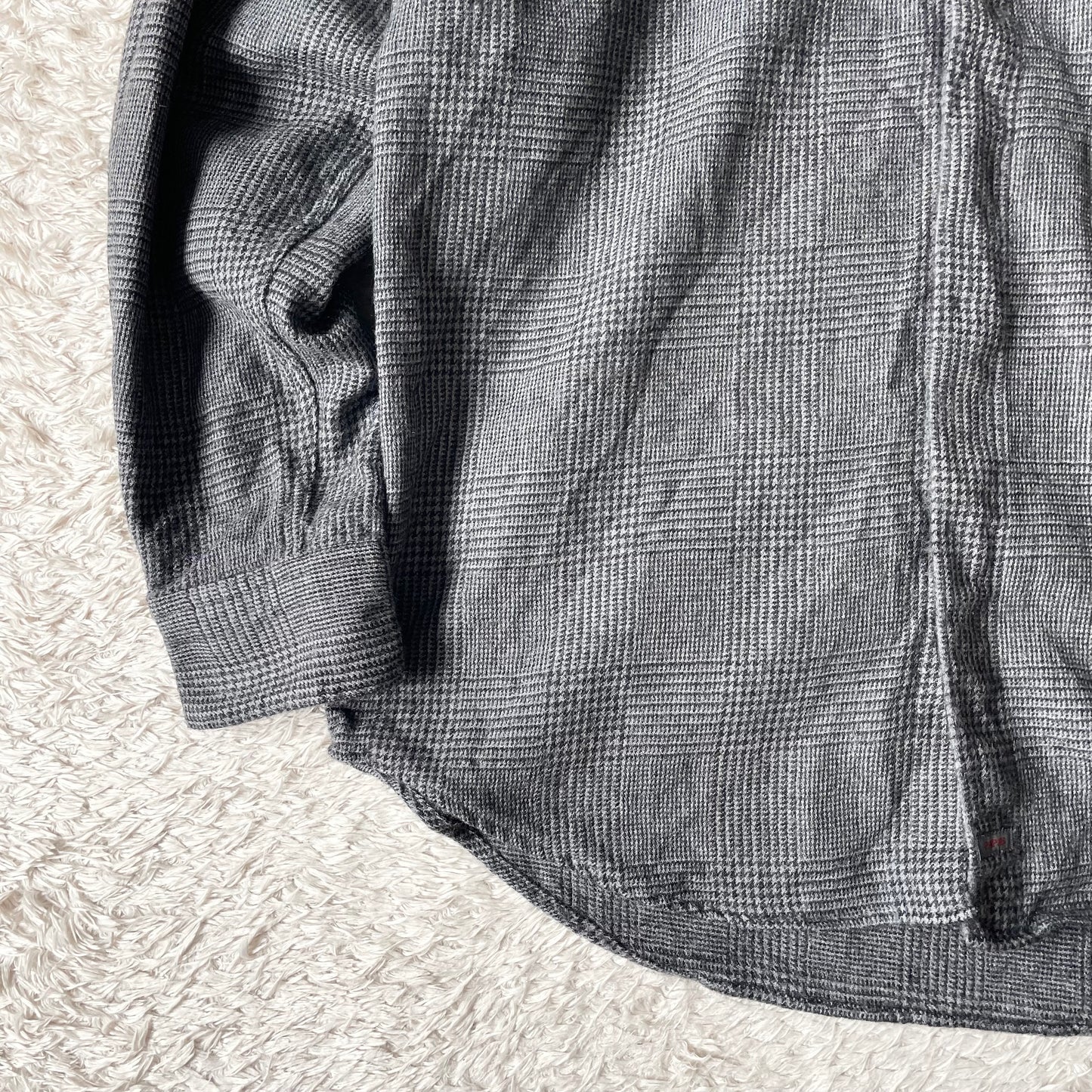 パパス 美品 PAPAS ウール ネルシャツ L グレー