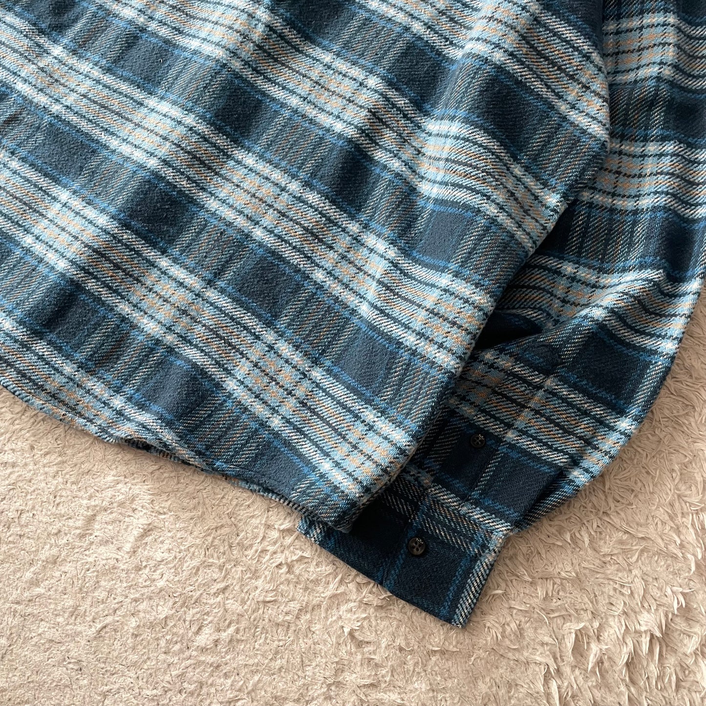 パパス 美品 PAPAS ネルシャツ L 青チェック