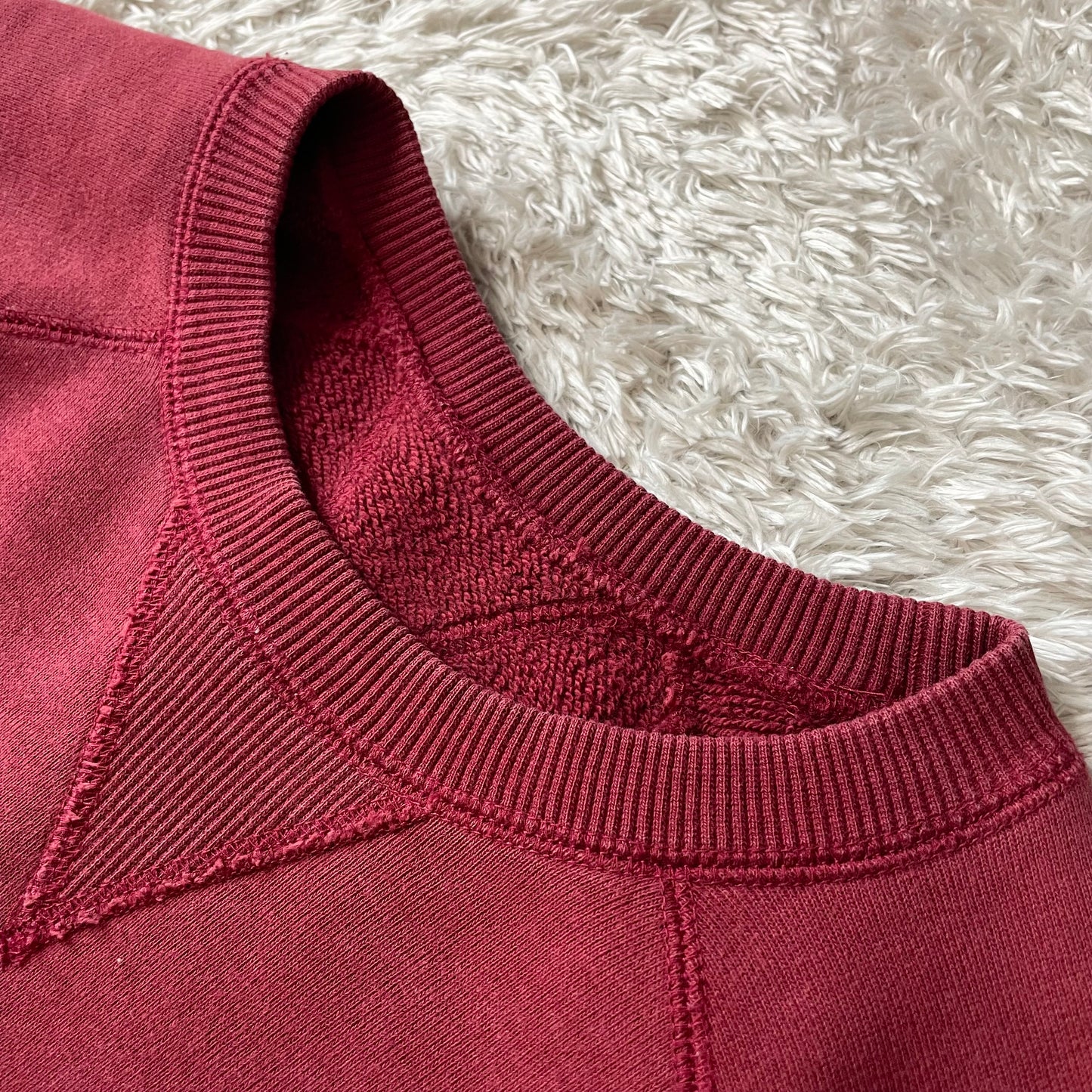 パパス 美品 PAPAS 両V ラグランスリーブ スウェット M ボルドー