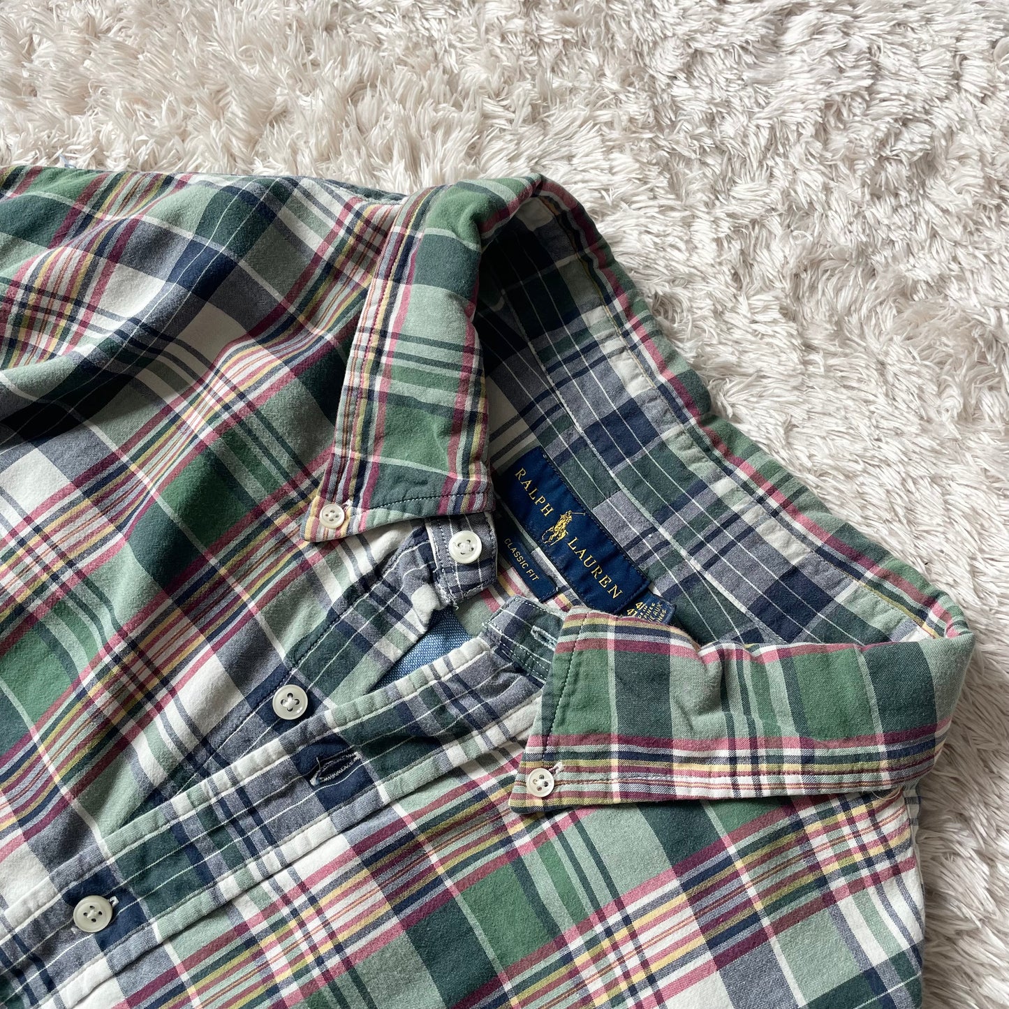 ラルフローレン 美品 現行 ダブルフェイス チェックシャツ 4XLT 緑
