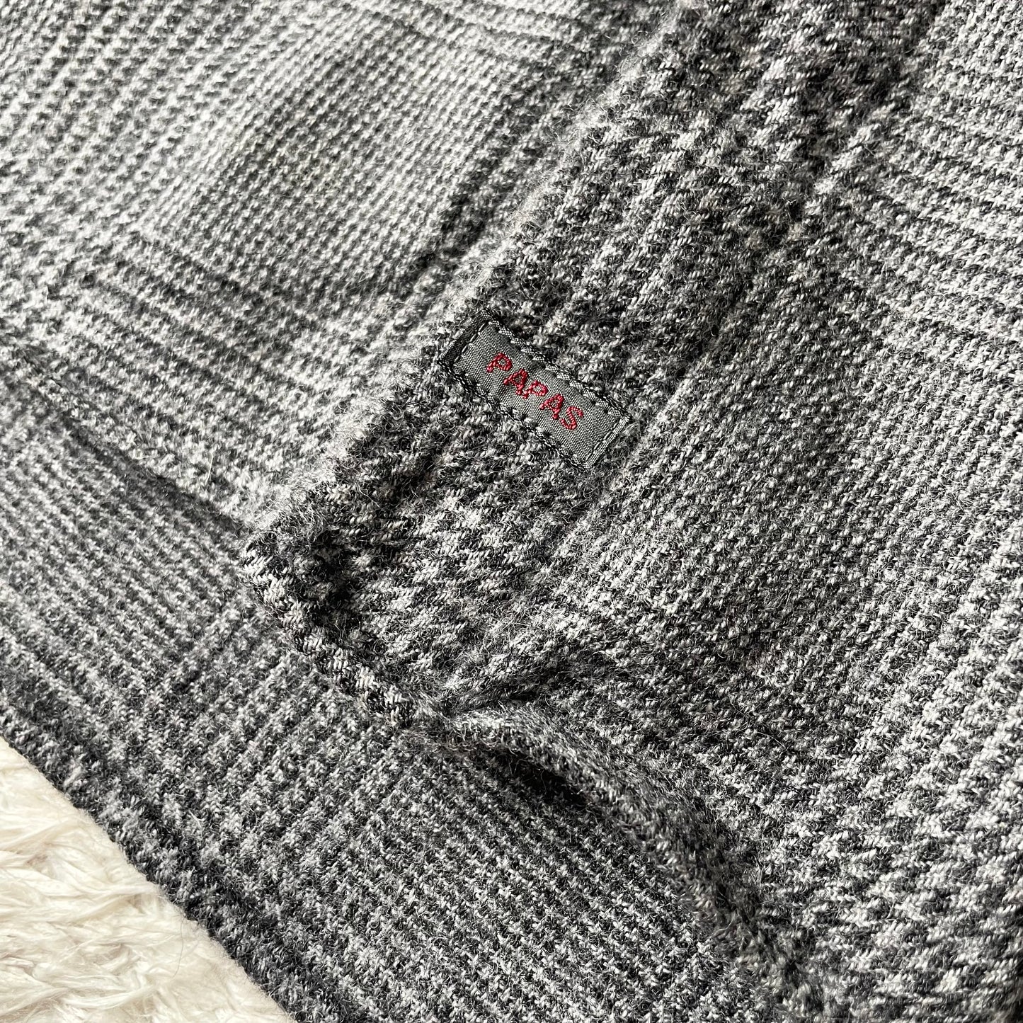 パパス 美品 PAPAS ウール ネルシャツ L グレー