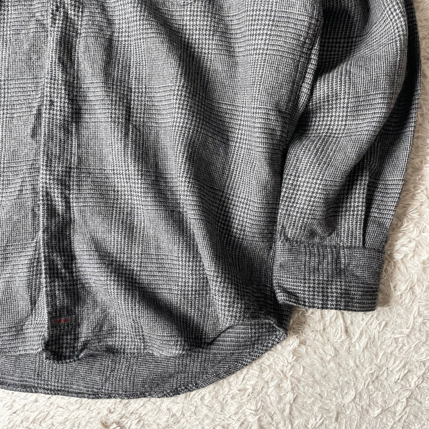 パパス 美品 PAPAS ウール ネルシャツ L グレー