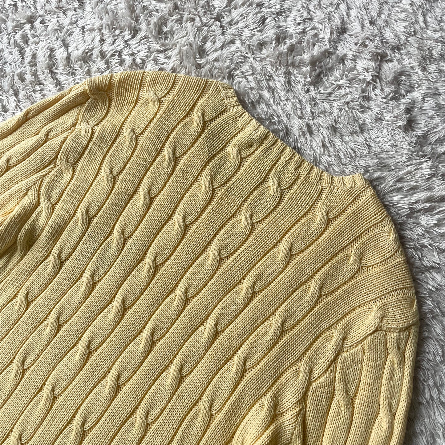 ラルフローレン ケーブルニット XL イエロー