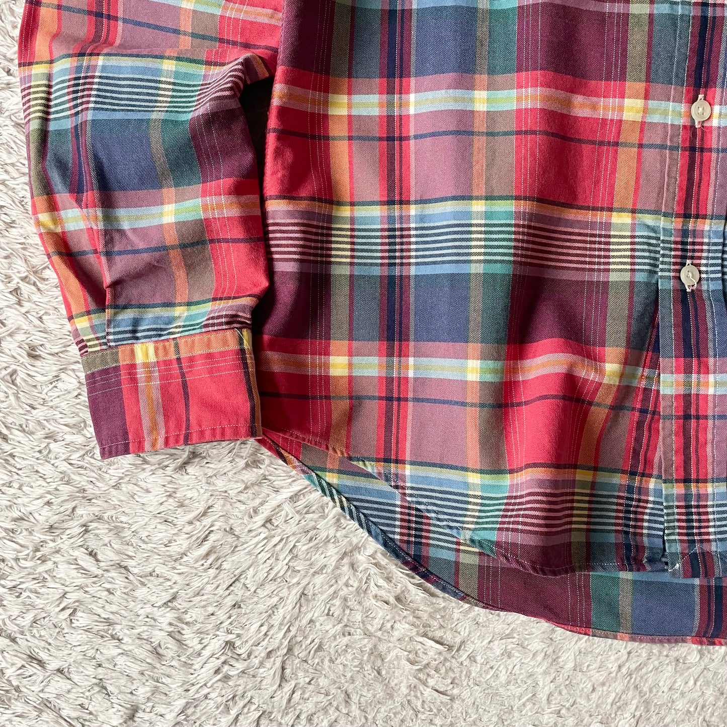 ラルフローレン BD L/S check shirt XS 赤青