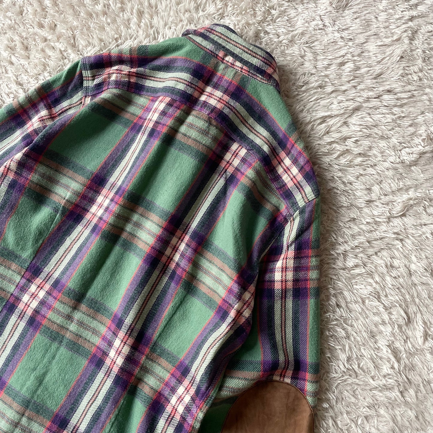 ラルフローレン 美品 現行 ネルシャツ ヘビネル M 緑紫