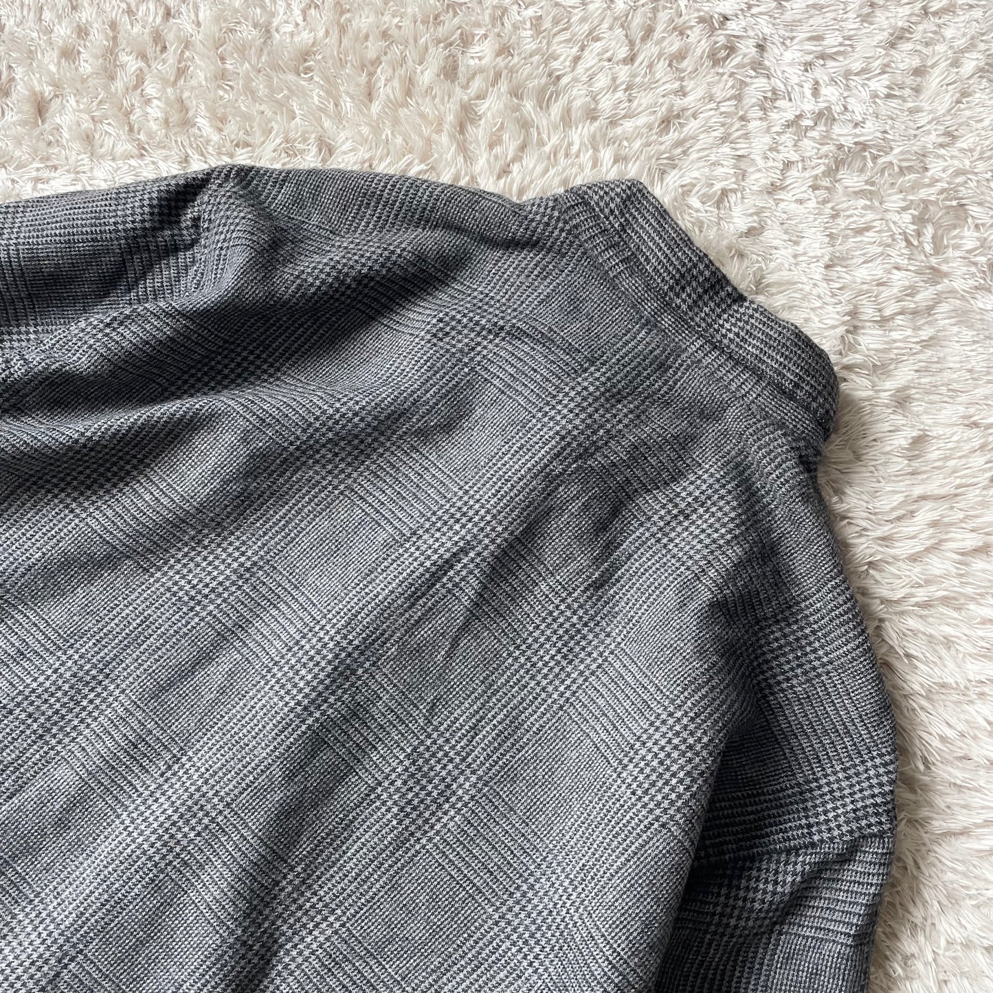 パパス 美品 PAPAS ウール ネルシャツ L グレー