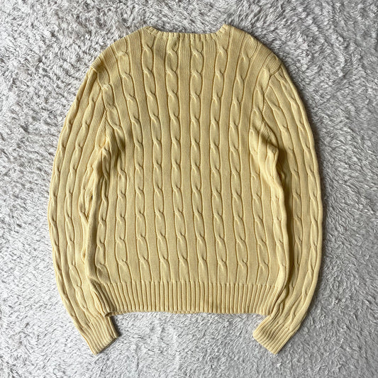 ラルフローレン ケーブルニット XL イエロー