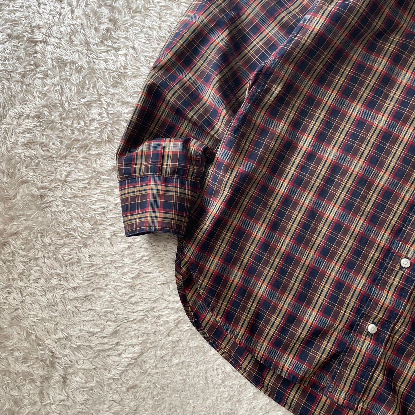 GITMAN BROS 美品 BD L/S shirt 15 1/2 茶チェック