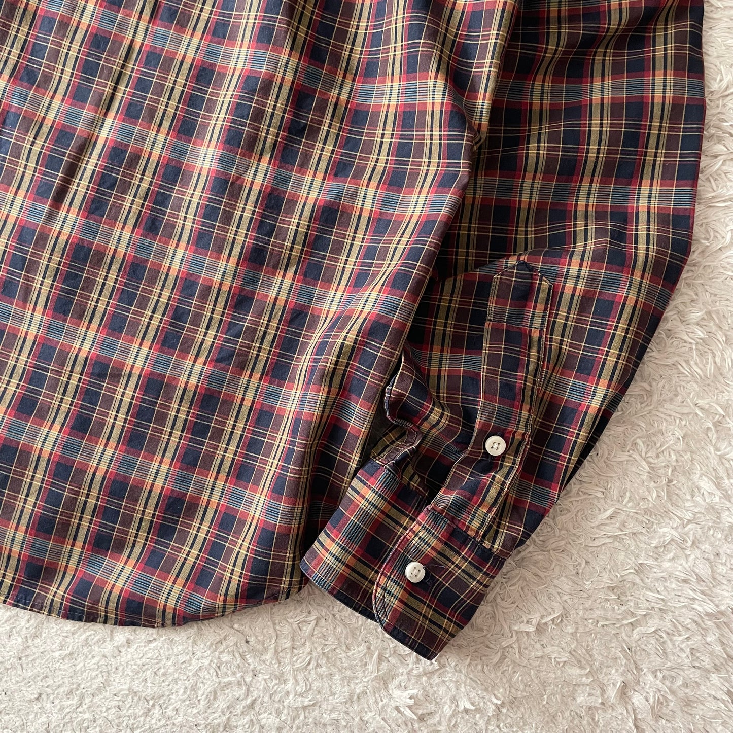 GITMAN BROS 美品 BD L/S shirt 15 1/2 茶チェック