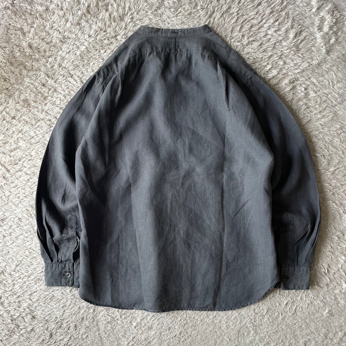 マーガレットハウエル 美品 リネンバンドカラーシャツ S グレー