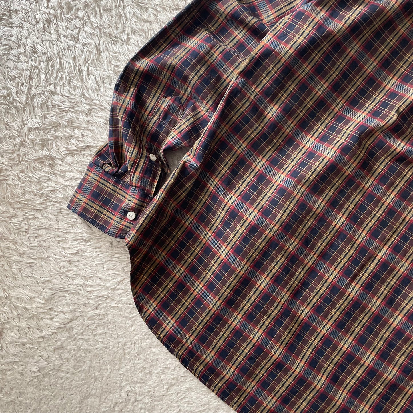 GITMAN BROS 美品 BD L/S shirt 15 1/2 茶チェック