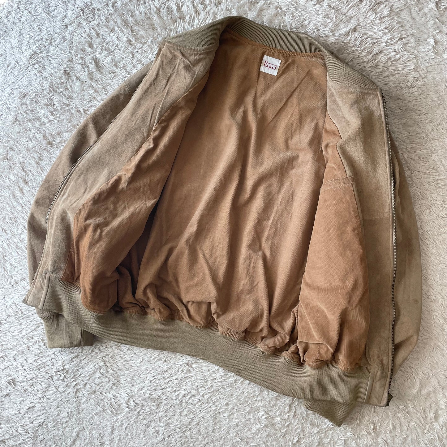 パパス PAPAS ピッグレザー ブルゾン L ベージュ
