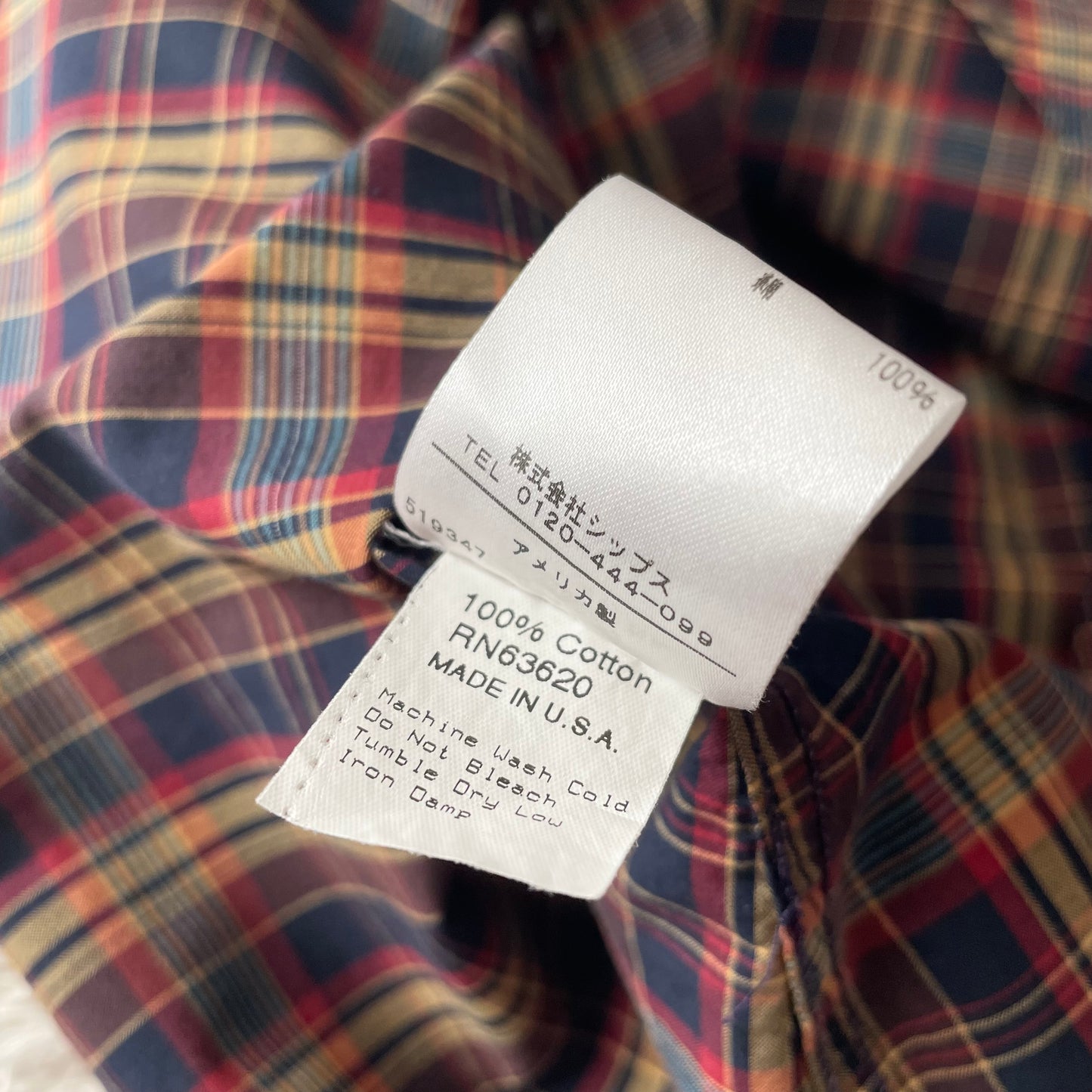 GITMAN BROS 美品 BD L/S shirt 15 1/2 茶チェック