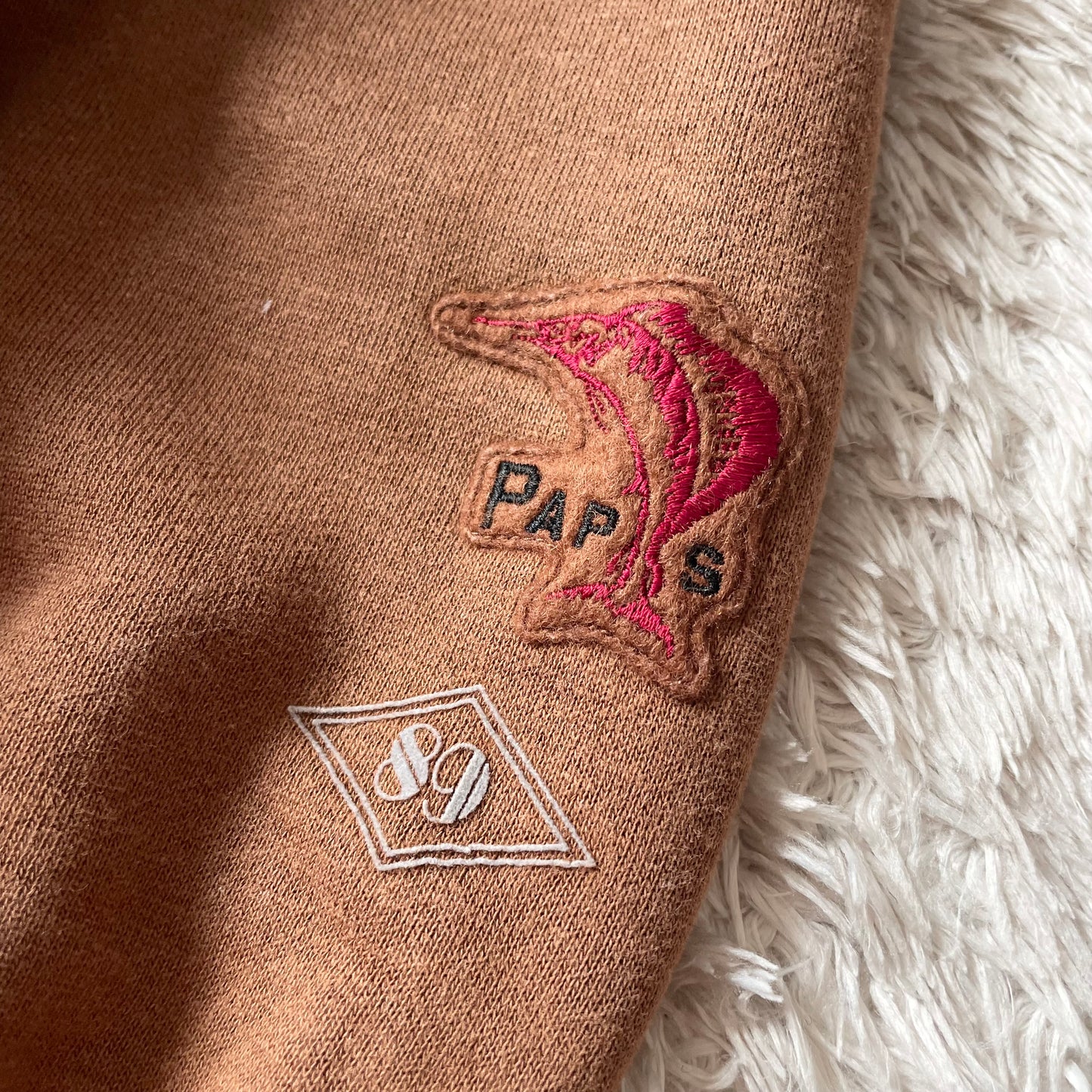 パパス 美品 PAPAS ラグランスリーブ スウェット L ブラウ