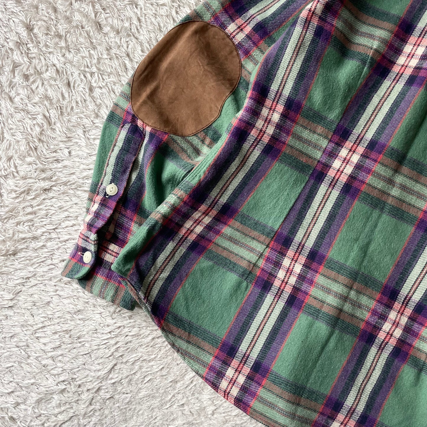 ラルフローレン 美品 現行 ネルシャツ ヘビネル M 緑紫