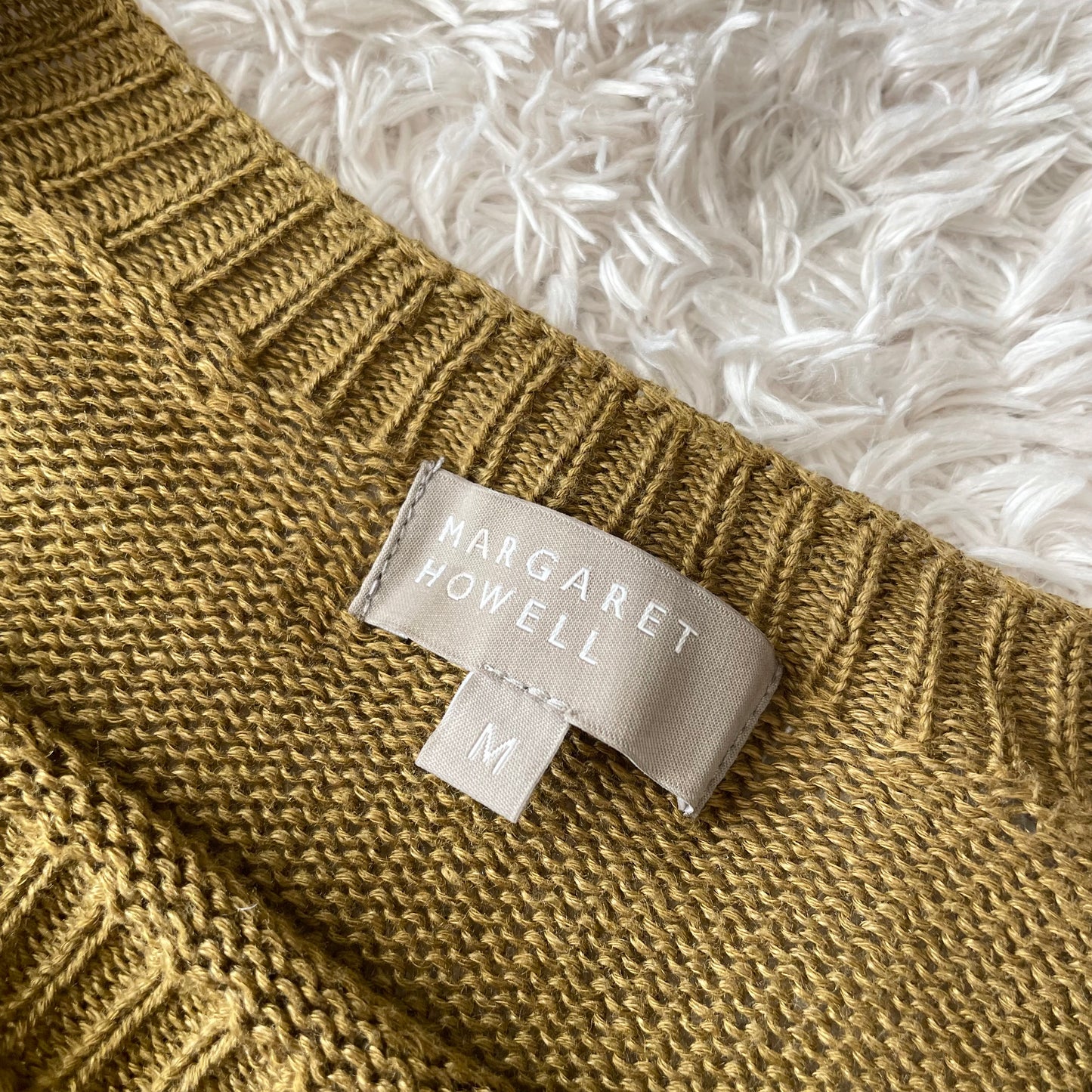 マーガレットハウエル 美品 薄手ニット シルク混 M オリーブ