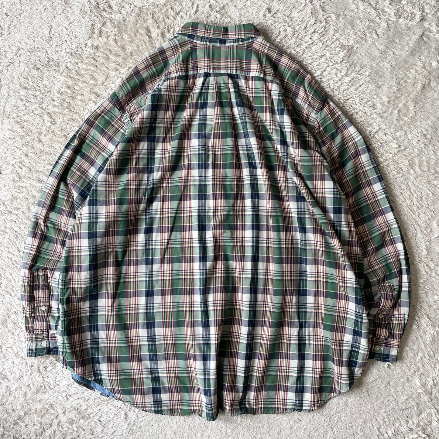 ラルフローレン 美品 現行 ダブルフェイス チェックシャツ 4XLT 緑