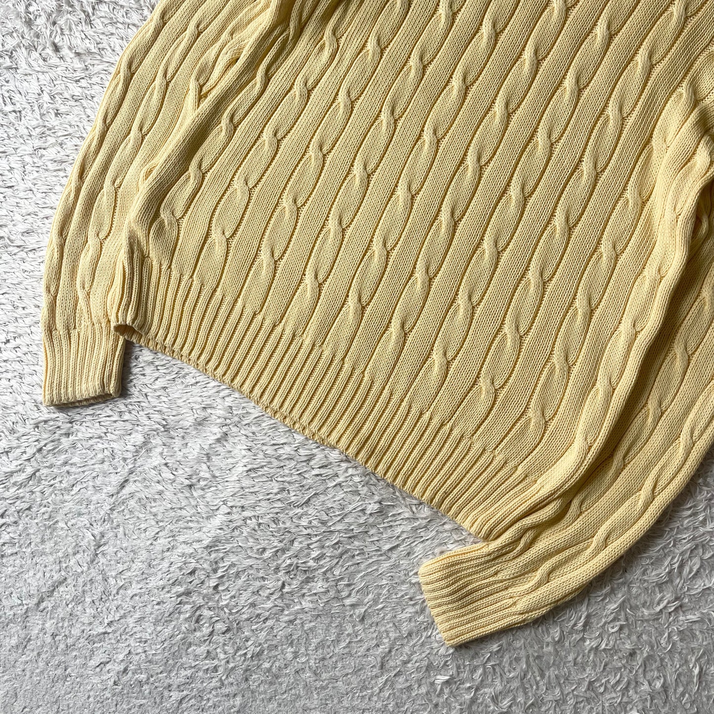 ラルフローレン ケーブルニット XL イエロー