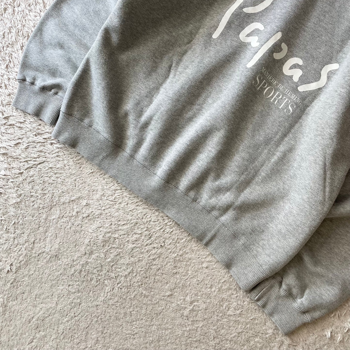パパス 美品 PAPAS ラグランスリーブ スウェット 両V M グレ