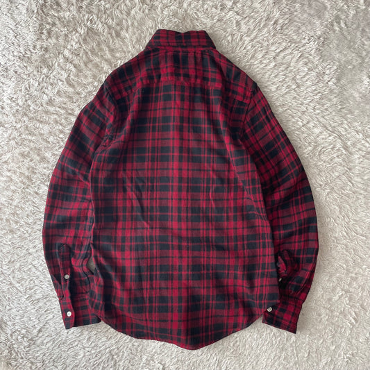 ラルフローレン 美品 現行 ネルシャツ XS 黒赤チェック