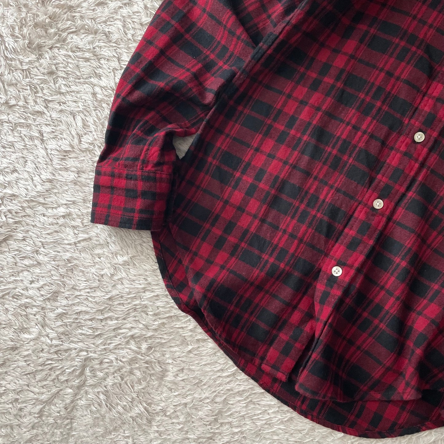 ラルフローレン 美品 現行 ネルシャツ XS 黒赤チェック