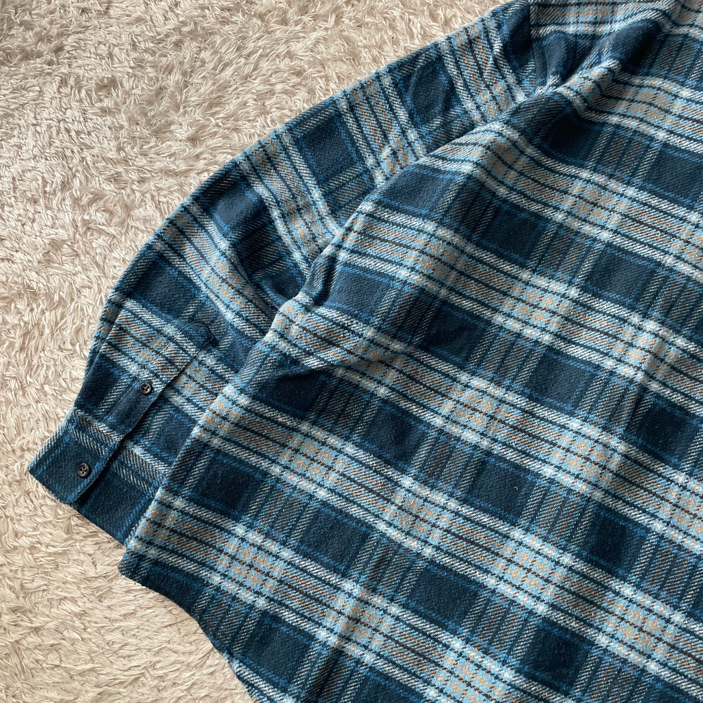 パパス 美品 PAPAS ネルシャツ L 青チェック