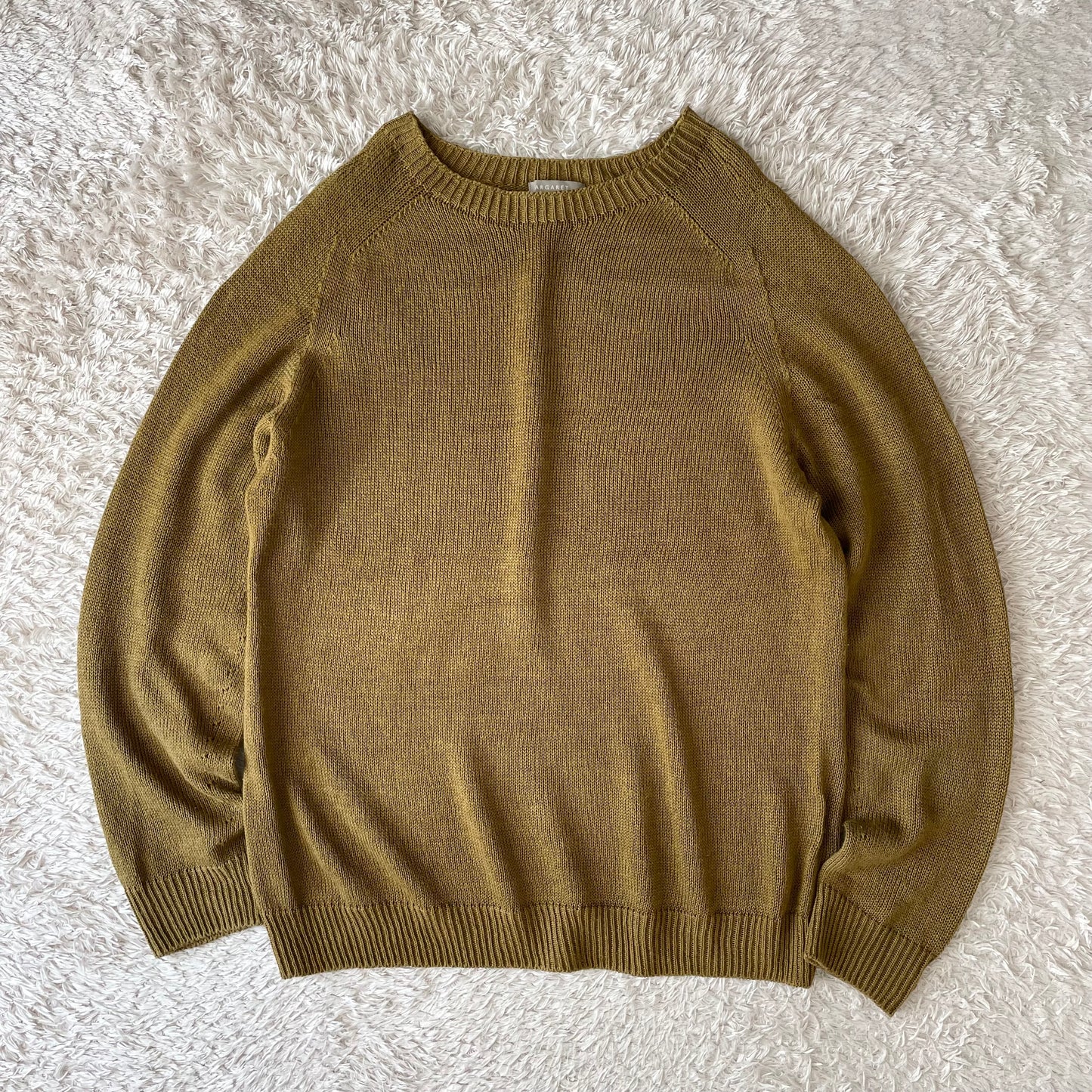 マーガレットハウエル 美品 薄手ニット シルク混 M オリーブ