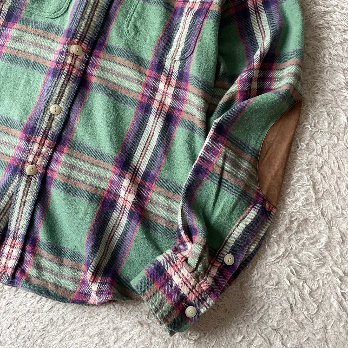 ラルフローレン 美品 現行 ネルシャツ ヘビネル M 緑紫