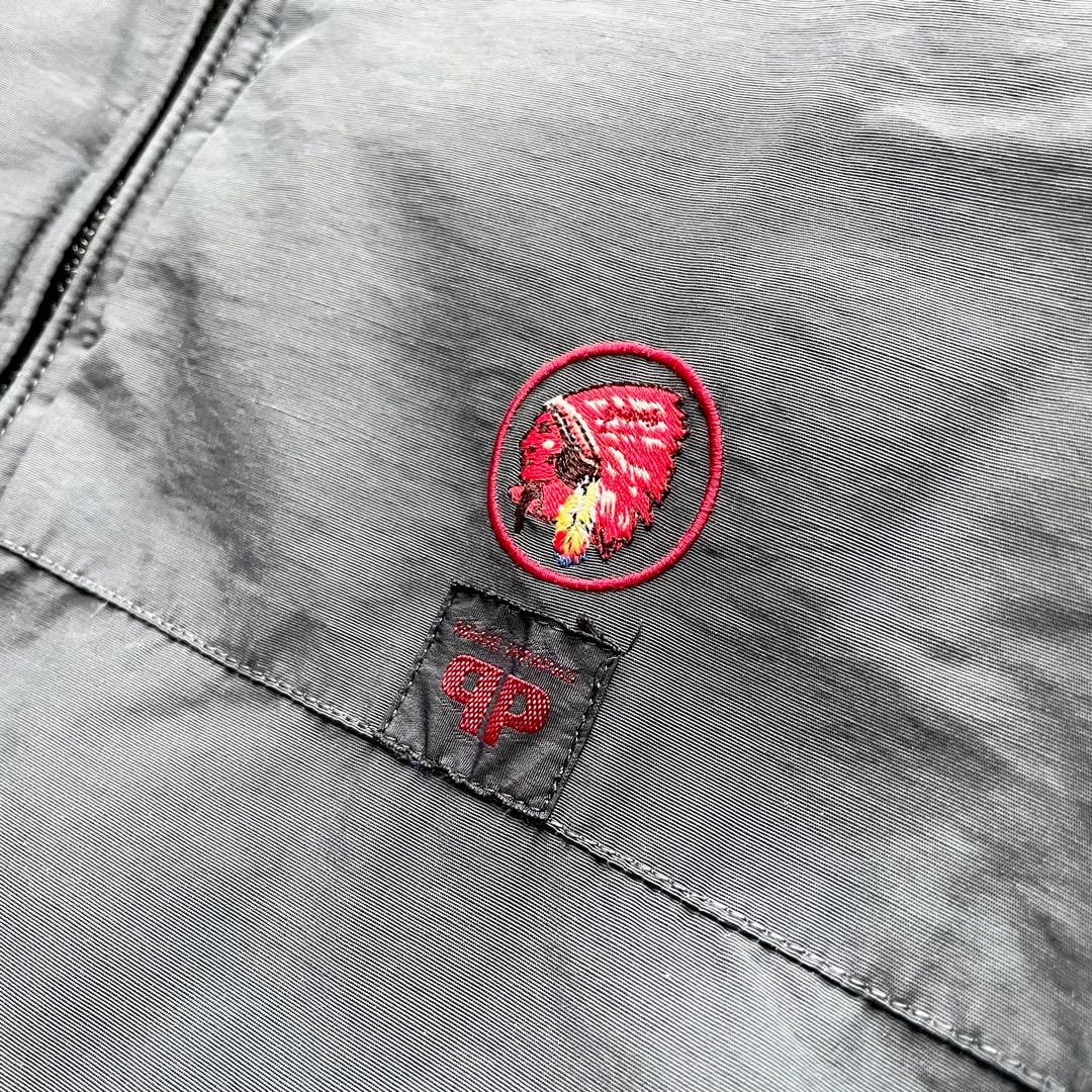 パパス 美品 PAPAS ダウンジャケット リバーシブル 両面ロゴ刺繍