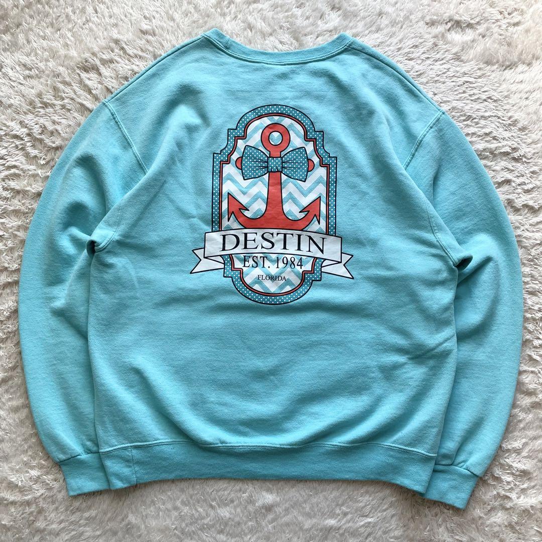 ジャージーズ 美品 00s JERZEES DESTIN 両面プリント ロゴ スウェット