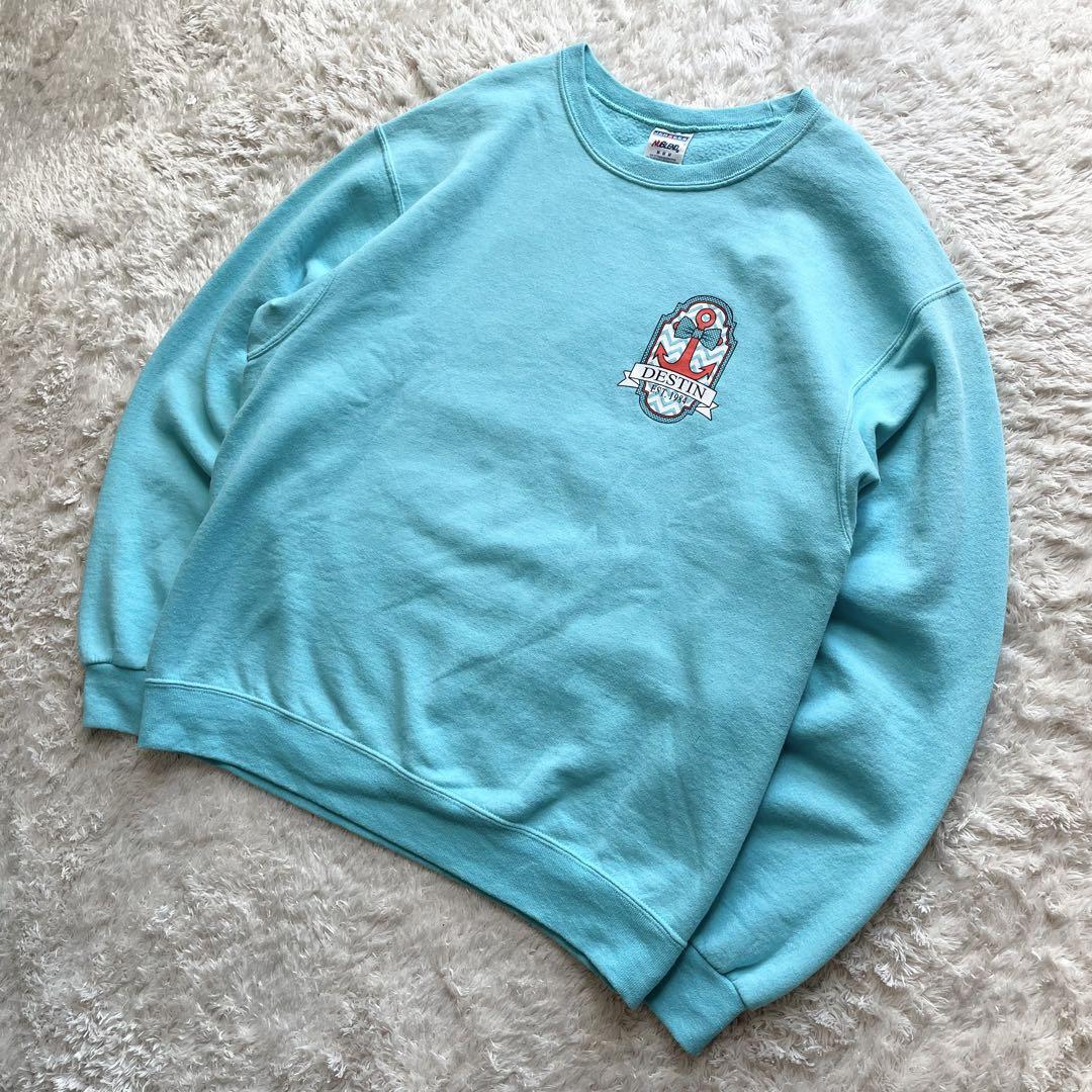ジャージーズ 美品 00s JERZEES DESTIN 両面プリント ロゴ スウェット
