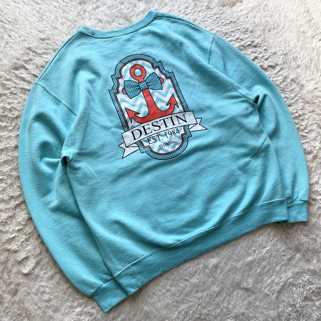 ジャージーズ 美品 00s JERZEES DESTIN 両面プリント ロゴ スウェット