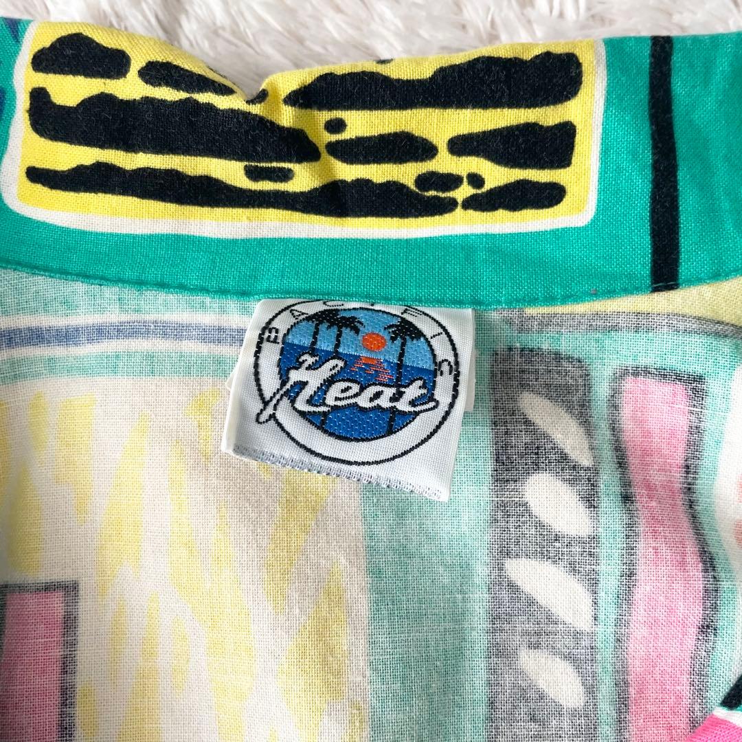 90s HEAT 美品 オープンカラーシャツ USA製