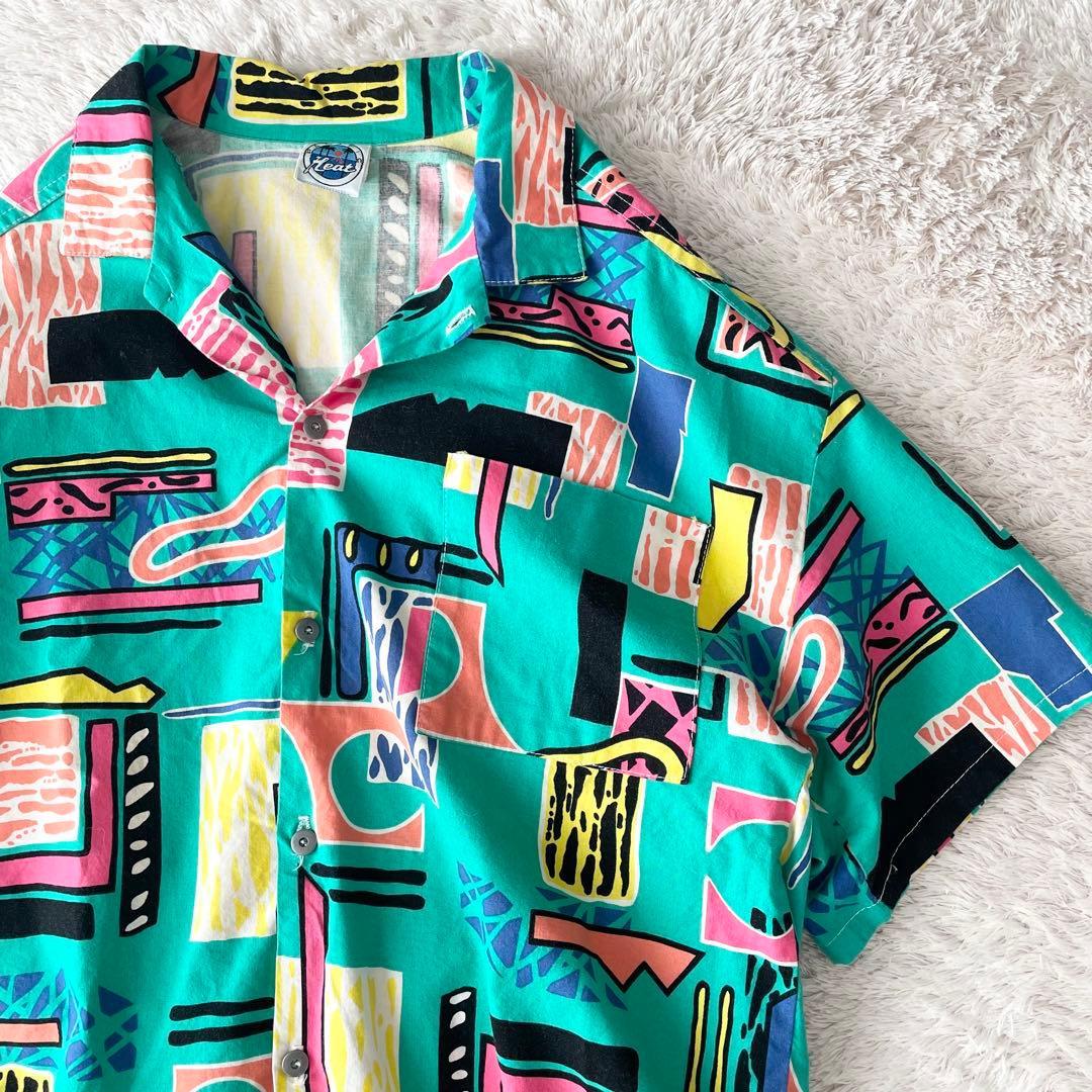 90s HEAT 美品 オープンカラーシャツ USA製