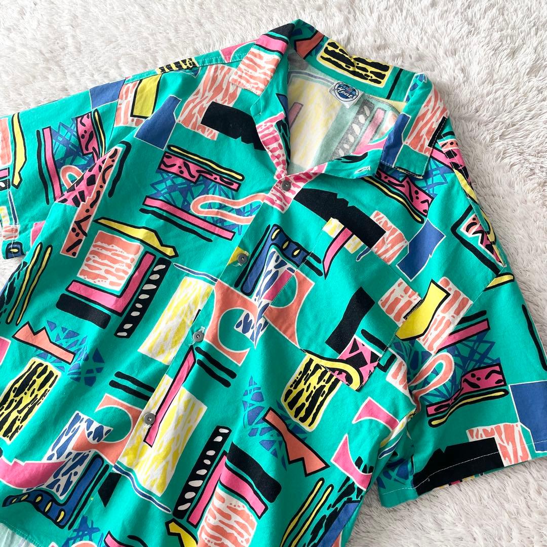 90s HEAT 美品 オープンカラーシャツ USA製